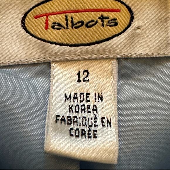 Talbots baby blue velour lightweight jacket size 12 b26 - Picture 2 of 5